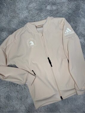 Adidas Boston Marathon 2017 BAA Unicorn Full Zip Jacket Womens Small Cream